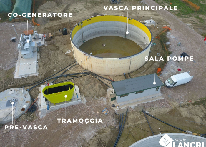 Dentro la vasca del biogas